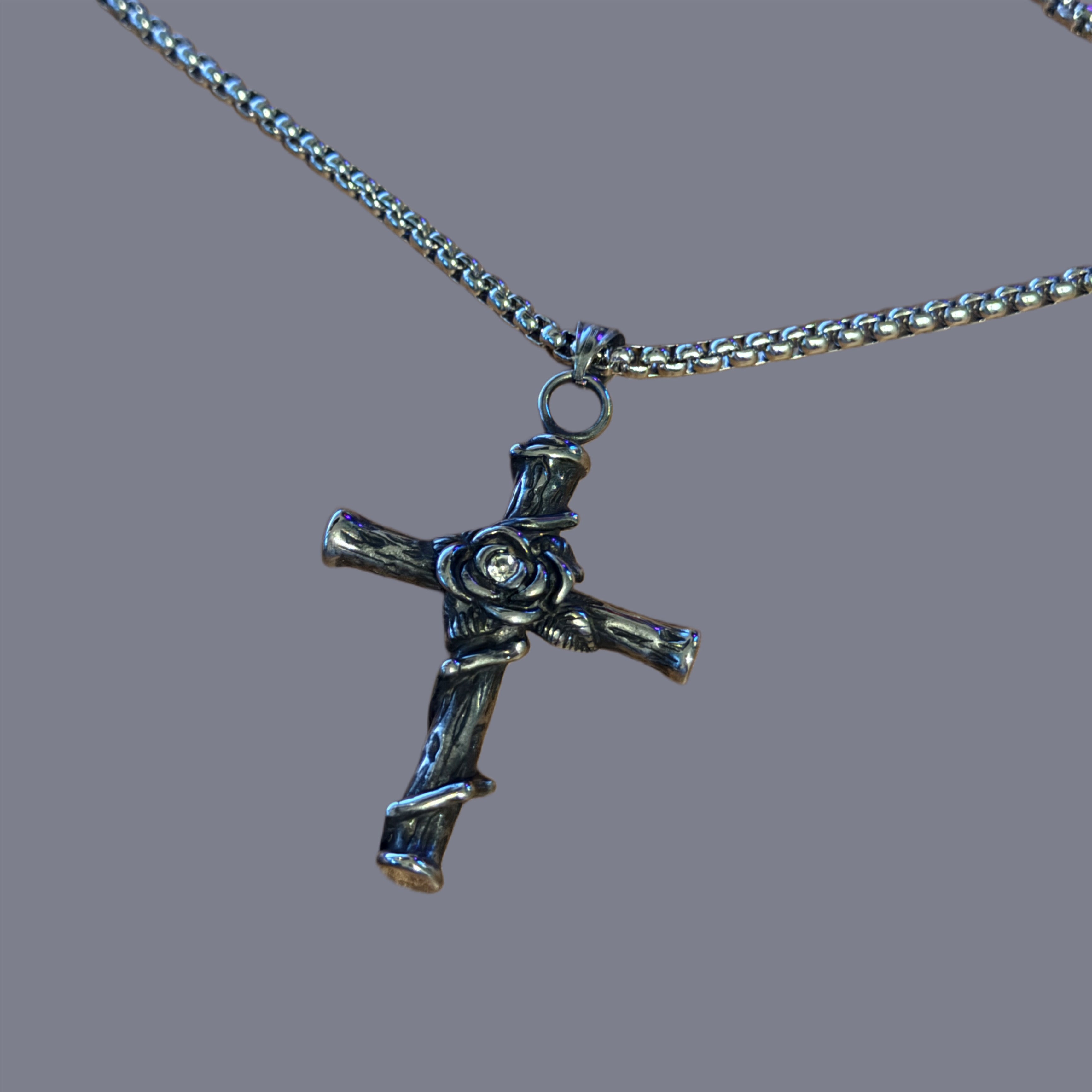 Eternal Rose Cross Necklace